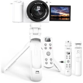 for Sony Vlog Shooting Grip Tripod with OLED Screen & Rechargeable Wireless Camera Remote - Zoom/Focus Control for ZV-1, ZV-E10,ZV-1F, A6100, A6400, A6700,A7IV,RX100 VII,A9,A9 II,FX3 in Saudi Arabia