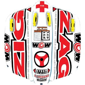 WOW World of Watersports Zig Zag 1 أو 2 شخص أنبوب قابل للنفخ قابل للسحب للقوارب، 12-1050 in Kuwait
