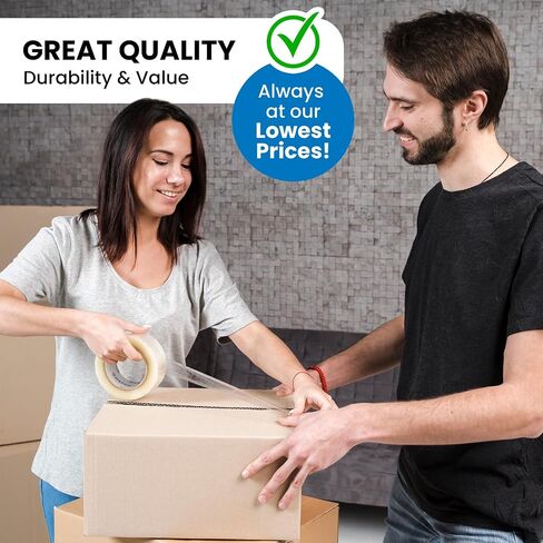 Lifetime Supplies 6 Rolls [Upgraded] Clear Premium Packing Tape, 65 Yards, 2.2 mil, Heavy Duty Packaging Tape for Shipping, Moving, Sealing - Stronger & Thicker in Kuwait