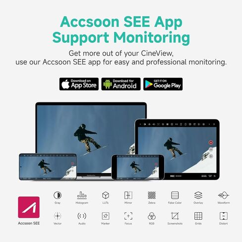 Accsoon Cineview M7 Pro Sdi HDMI Camera Field Monitor مع نظام نقل الفيديو اللاسلكي Cineview2 SDI in Saudi Arabia