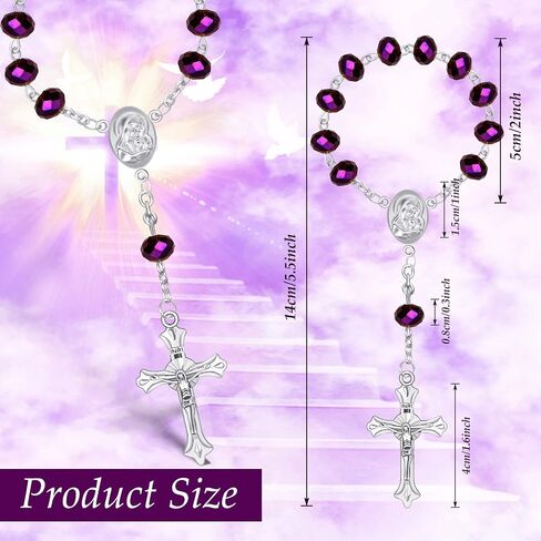 Yinkin 30 Pieces Baptism Rosary Catholic Mini Rosaries Baptism Favors for Guests Party Favors Rosary Beads 30 Pcs Organza Bags for Christening Weddings First Communion Gift(Light Blue) in Saudi Arabia