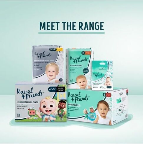 Rascal + Friends Premium Diapers, Size 1, 108 Count in Saudi Arabia