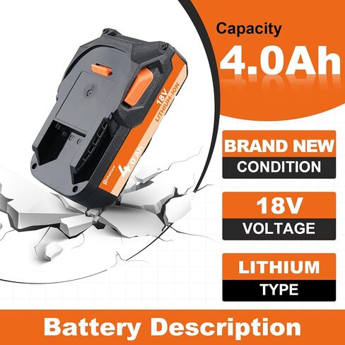 PdStation 2packs 4.0ah R840085 Li-ion بطارية متوافقة مع استبدال بطارية Ridgid 18V لـ Ridgid 18V Lithium Tools R840087 R840086 R840085 R840084 R840083 R840089 AC840085 AC840086 AC840087P in Saudi Arabia
