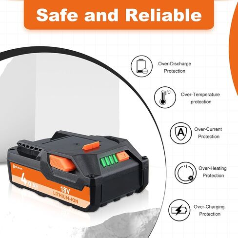 PdStation 2packs 4.0ah R840085 Li-ion بطارية متوافقة مع استبدال بطارية Ridgid 18V لـ Ridgid 18V Lithium Tools R840087 R840086 R840085 R840084 R840083 R840089 AC840085 AC840086 AC840087P in Saudi Arabia