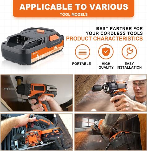 PdStation 2packs 4.0ah R840085 Li-ion بطارية متوافقة مع استبدال بطارية Ridgid 18V لـ Ridgid 18V Lithium Tools R840087 R840086 R840085 R840084 R840083 R840089 AC840085 AC840086 AC840087P in Saudi Arabia