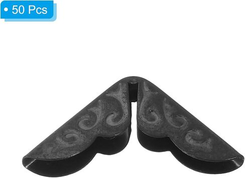 15mm Metal Book Corners, 50pcs Photo Corners Book Corners Protector Retro Metal Decorative for Crafting Scrapbook Photo Album Book Binding, Black in Saudi Arabia