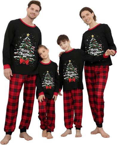 Manooby Christmas Pajamas for Family,Matching Christmas Pajamas Sets,Xmas Pjs for Women Men Dogs in Saudi Arabia