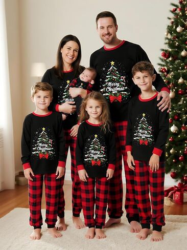 Manooby Christmas Pajamas for Family,Matching Christmas Pajamas Sets,Xmas Pjs for Women Men Dogs in Saudi Arabia