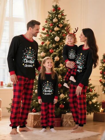 Manooby Christmas Pajamas for Family,Matching Christmas Pajamas Sets,Xmas Pjs for Women Men Dogs in Saudi Arabia