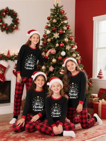 Manooby Christmas Pajamas for Family,Matching Christmas Pajamas Sets,Xmas Pjs for Women Men Dogs in Saudi Arabia