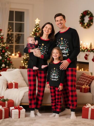 Manooby Christmas Pajamas for Family,Matching Christmas Pajamas Sets,Xmas Pjs for Women Men Dogs in Saudi Arabia