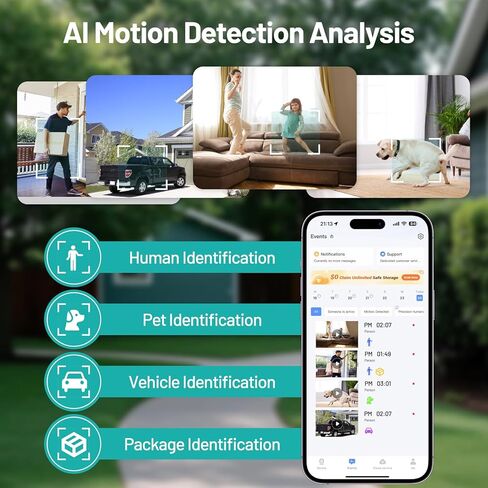 كاميرا نافذة 3MP للأمن المنزلي-الرؤية الليلية CHROMAX AI ، الكشف عن الإنسان/الحركة ، إنذار في الوقت الفعلي ، زاوية بعرض 120 درجة ، تكبير 10x ، 2.4/5 جيجا هرتز واي فاي ، Alexa متوافق ، سهلة التثبيت على التثبيت in Kuwait
