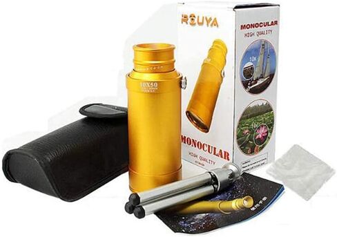 Metal Monocular Telescope 10X50 High-Performance Stretch Zoom Telescope with Tripod Travel Bird Watching Astronomy Sports and Wildlife (Black) in Kuwait