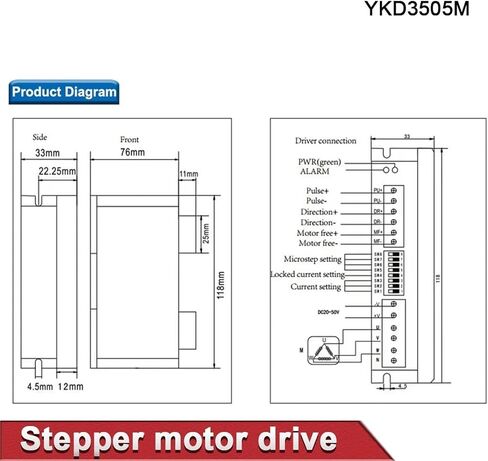 Stepper Motor Driver YKD3505M for 3 Phase 42~86mm (17~34) Stepper Motors Which Current are Below 5.7A. in Saudi Arabia