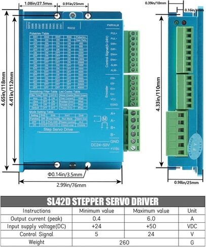 1pcs SL42D SL57D 6A DC24V 50V Digital Step-servo Driver for Computerized Numerical Control Engraver Nema23 Nema24 Closed Loop Stepper Motor(SL42D) in Saudi Arabia