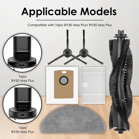(12 Pack) RV30 Max Plus Replacement Dust Bags Compatible with Tapo RV30 Max Plus/ RV20 Max Plus Robot Vacuum, Vacuum Bags, Upright Bags, Canister Bags, Vacuum Replacement Dust Bag, Accessories Kit in Kuwait