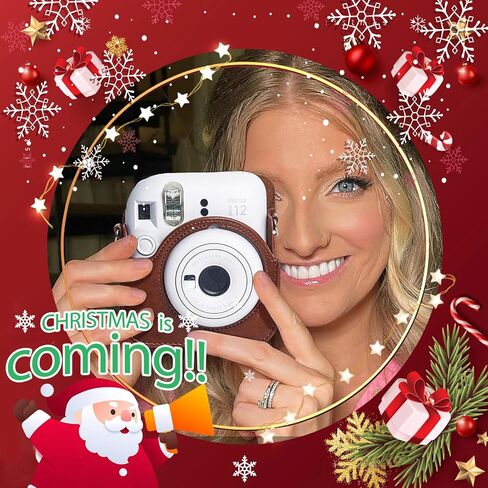 Wogozan Detectection Case for Fujifilm Instax Mini 12 Camera - مع ثقوب حساسة للضوء ، وملاءمة العدسة السفلية اليمنى ، مصممة خصيصًا لكاميرا Mini 12 - Brown in Saudi Arabia