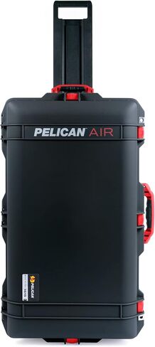 CASE CATE PELICAN أسود Pelican 1615 Air Case مع مقابض حمراء ومزالج. يأتي مع فواصل وغطاء رمادية مبطنة. in Saudi Arabia