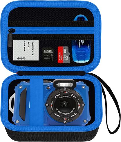 Carrying Case for KODAK PIXPRO WPZ2 Rugged Waterproof Digital Camera, Underwater 1080P Full HD Photography Camera Case with Mesh Pocket for USB Cable, Battery & Adapter, Blackyellow(Case Only) in Kuwait