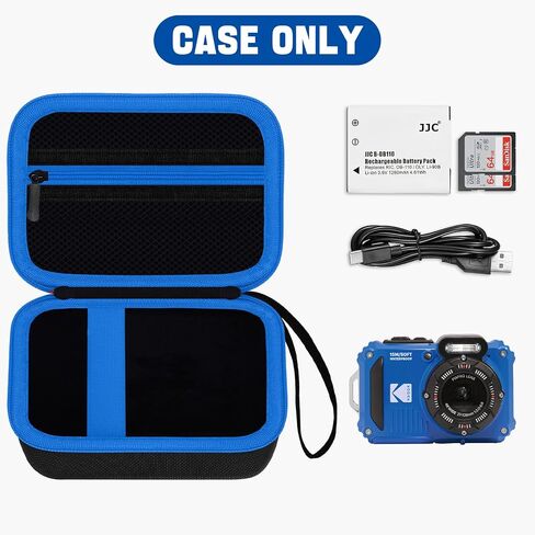 Carrying Case for KODAK PIXPRO WPZ2 Rugged Waterproof Digital Camera, Underwater 1080P Full HD Photography Camera Case with Mesh Pocket for USB Cable, Battery & Adapter, Blackyellow(Case Only) in Kuwait