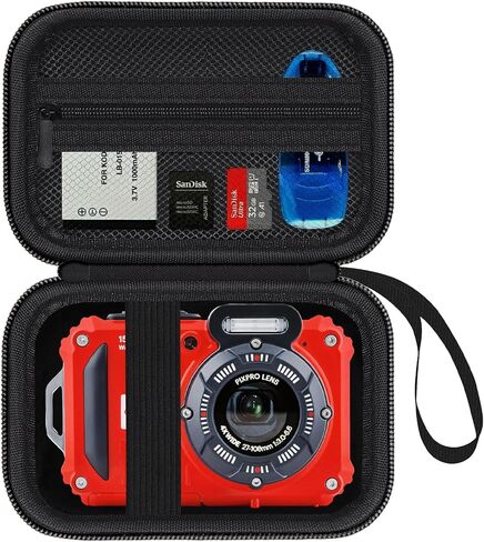 حافظة على الكاميرا الرقمية المقاومة للماء Kodak Pixpro WPZ2 ، وهي حالة كاميرا فوتوغرافية كاملة 1080 بكسل مع جيب شبكي لكابل USB والبطارية والمحول ، Blackyellow (Case فقط) in Kuwait