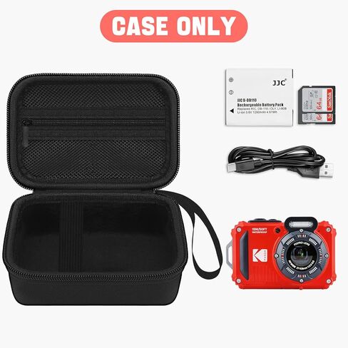 حافظة على الكاميرا الرقمية المقاومة للماء Kodak Pixpro WPZ2 ، وهي حالة كاميرا فوتوغرافية كاملة 1080 بكسل مع جيب شبكي لكابل USB والبطارية والمحول ، Blackyellow (Case فقط) in Kuwait