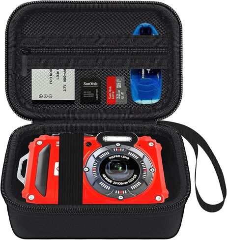 حافظة على الكاميرا الرقمية المقاومة للماء Kodak Pixpro WPZ2 ، وهي حالة كاميرا فوتوغرافية كاملة 1080 بكسل مع جيب شبكي لكابل USB والبطارية والمحول ، Blackyellow (Case فقط) in Kuwait
