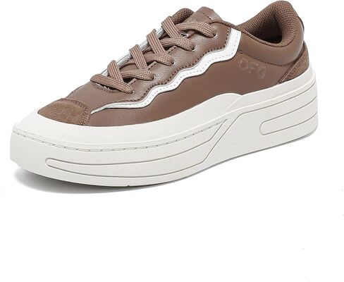 Women's Fashion Platform Sneakers-Genuine Leather Casual Walking Shoes-Non Slip Tennis Athletic Shoes in Kuwait