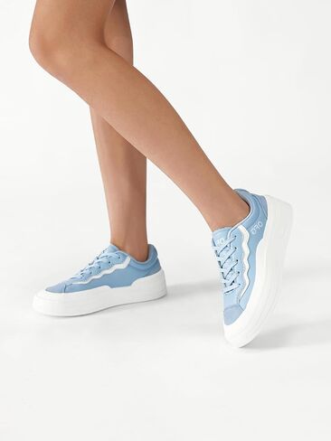 Women's Fashion Platform Sneakers-Genuine Leather Casual Walking Shoes-Non Slip Tennis Athletic Shoes in Kuwait
