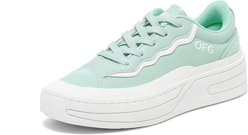 Women's Fashion Platform Sneakers-Genuine Leather Casual Walking Shoes-Non Slip Tennis Athletic Shoes in Kuwait