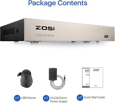 Zosi 8Channel Full 1080p High Definition Hybrid 4-in-1 HD TVI DVR Video Recorder CCTV Surveillance Camera Camera System Recording Recording Reservice (READED) in Saudi Arabia