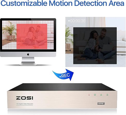 Zosi 8Channel Full 1080p High Definition Hybrid 4-in-1 HD TVI DVR Video Recorder CCTV Surveillance Camera Camera System Recording Recording Reservice (READED) in Saudi Arabia