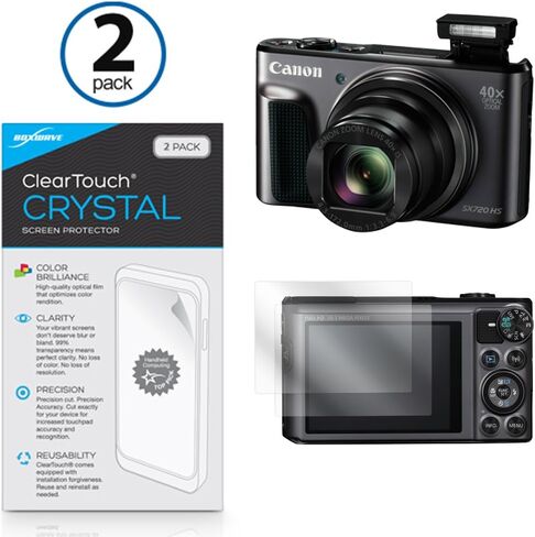 واقي شاشة Boxwave متوافق مع Canon PowerShot SX720 HS - Cleartouch Crystal (2 pack) ، HD Film Skin - Shields from for Canon PowerShot SX720 HS in Kuwait