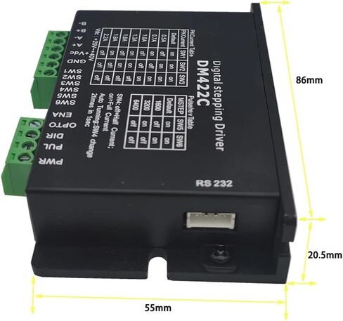 DM422C Step Motor Driver اثنين من الجهد الإدخال مرحلة 20-30 فولت التيار الحالي 0.3-2.2A لنقش جهاز التحكم العددي المحوسب. in Saudi Arabia