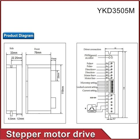 Stepper Motor Driver YKD3505M for 3 Phase 42~86mm (17~34) Stepper Motors Which Current are Below 5.7A. in Saudi Arabia