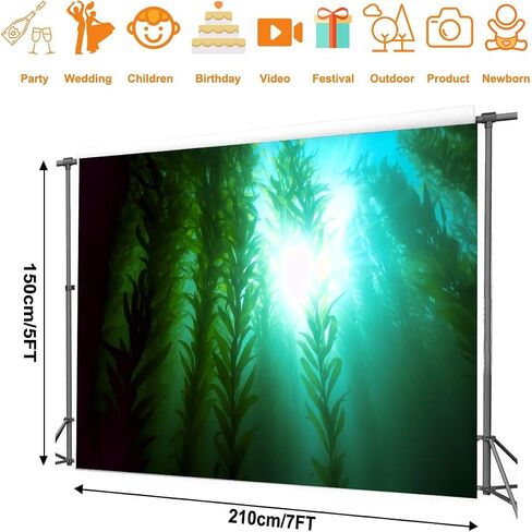 Photography Backdrop Photography Background Underwater Forest Green kelp for Photoshoot Portrait Photo Studio Video Prop Birthday Party Booth Decoration 7x5ft in Saudi Arabia