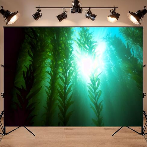 Photography Backdrop Photography Background Underwater Forest Green kelp for Photoshoot Portrait Photo Studio Video Prop Birthday Party Booth Decoration 7x5ft in Saudi Arabia