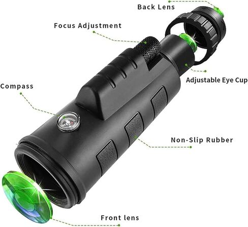 Monoculars Telescope Telescope High Power for Adults, Monocular Scope 40x60 with Smartphone Holder & Tripod, Waterproof and Anti-fogging Monoculars for Bird Watching Binoculars in Saudi Arabia