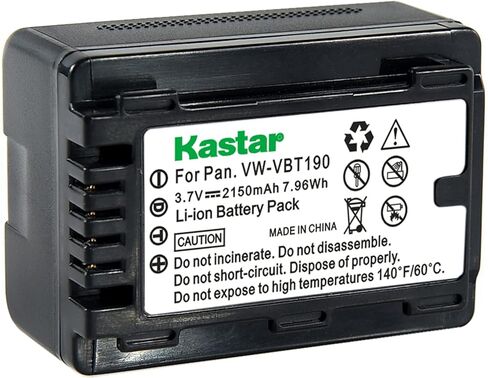 Kastar 1-Pack Battery VW-VBT190 استبدال VW-VBT190 و VW-ACT190 و VW-VBT380 و VW-ACT380 و VW-BC10 و VW-BC10-K و VW-BC10PP و VW-PWPK in Saudi Arabia