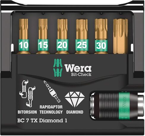 BIT-Check 7 TX Diamond 1 TORX-BITS + Universal BITHOLDER in Saudi Arabia