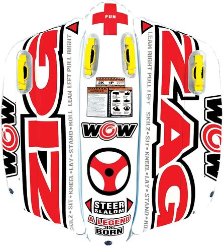 WOW World of Watersports Zig Zag 1 أو 2 شخص أنبوب قابل للنفخ قابل للسحب للقوارب، 12-1050 in Saudi Arabia
