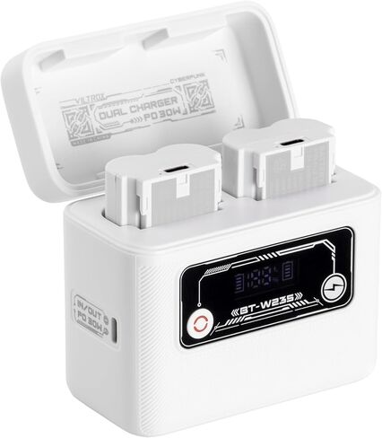 Viltrox BT-W235 حالة شاحن بطارية الكاميرا المزدوجة مع بطارية مدمجة 7.4 فولت/5.5AH ، متوافقة مع Fujifulm NP-W235 ، Viltrox TNP-W235 ، PD 30W الشحن السريع USB-C ، الشاشة الرقمية ، وظيفة الطاقة in Saudi Arabia