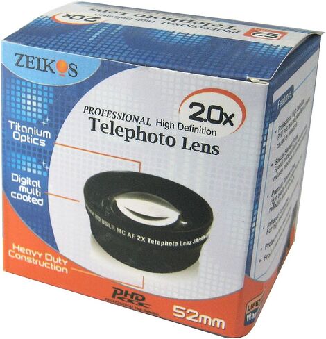 ZE-2X58B 58mm 2X TelePhoto high definition lens, includes lens pouch and cap covers (Life Time Warranty) in Saudi Arabia