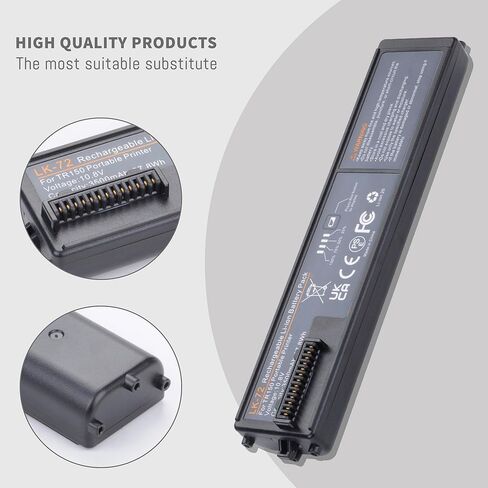 3500mAh LK-72 بطارية متوافقة مع Canon TR150 PIXMA TR150 K10513 Series Wireless Mobile Portable Protable Pluge Resplable LI-ION REPLICAL 10.8V 37.8 WH (بطارية فقط ، بدون غطاء) in Kuwait