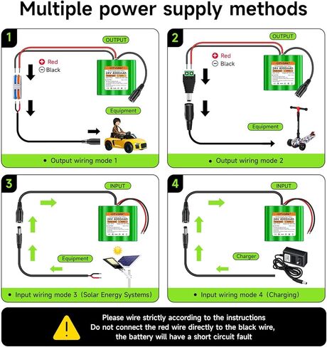 بطارية ليثيوم قابلة لإعادة الشحن 24V 4000MAH مع شاحن ، عارية العارية حزمة بطارية الأسلاك متوافقة مع جهاز 24V ، مشروع DIY ، سيارات ركوب ، ألعاب ، ألواح شمسية ، كاميرا الفيديو ، الشريط LED إلخ in Saudi Arabia