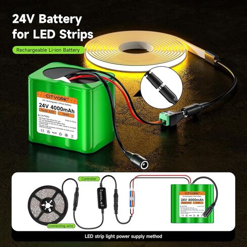 بطارية ليثيوم قابلة لإعادة الشحن 24V 4000MAH مع شاحن ، عارية العارية حزمة بطارية الأسلاك متوافقة مع جهاز 24V ، مشروع DIY ، سيارات ركوب ، ألعاب ، ألواح شمسية ، كاميرا الفيديو ، الشريط LED إلخ in Saudi Arabia