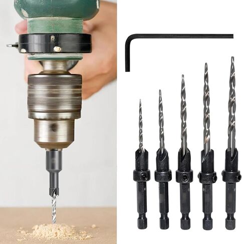 Generic 5-Piece Hex Shank Twist Drill Bit Set, Quick Change HSS Drill Bits for Metal, Wood, and Plastic in Saudi Arabia