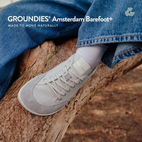Groudies Amsterdam Barefoot+ Sneakers للنساء - أحذية حافي القدمين غير الرسمية للنساء مع صندوق إصبع القدم الواسع ، وسرير القدم المحايد ، ونعل خارجي غير زلة صفر in Kuwait