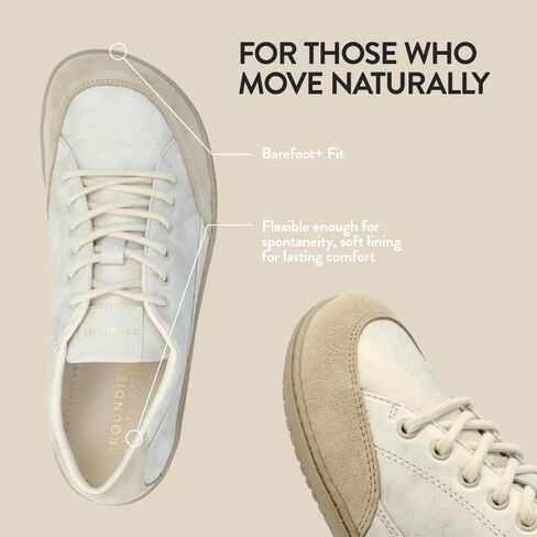 Groudies Amsterdam Barefoot+ Sneakers للنساء - أحذية حافي القدمين غير الرسمية للنساء مع صندوق إصبع القدم الواسع ، وسرير القدم المحايد ، ونعل خارجي غير زلة صفر in Kuwait
