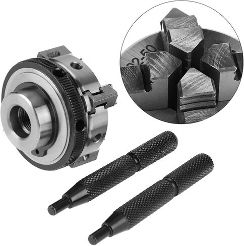 50mm 4, Jaw Reversible Self Centering Thread Power & Hand Tools Mount Lathe Manual Chuck K02 50 with 2pcs Lock Rod in Saudi Arabia